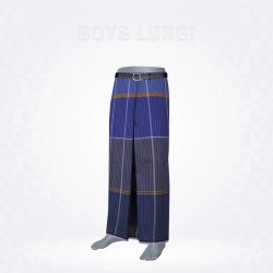 Boys Lungi-Rayal Blue  Indigo Blue Grey
